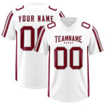Custom White Crimson and Gray Side Stripe Pattern Football Jersey | BuyFootballJersey
