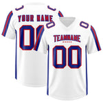 Custom White Royal and Red Side Stripe Pattern Football Jersey | BuyFootballJersey