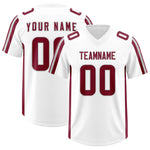 Custom White Crimson and Gray Side Stripe Pattern Football Jersey | BuyFootballJersey