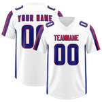 Custom White Royal and Red Side Stripe Pattern Football Jersey | BuyFootballJersey