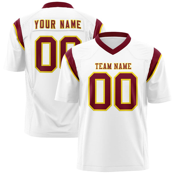 Custom White Cardinal Personalized Shoulder Cut Two-Tone Flag Football Jersey | BuyFootballJersey