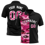 Custom Black Camo Split Fashion Performance Polo Shirt | BuyFootballJersey