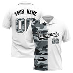 Custom White Camo Split Fashion Performance Polo Shirt | BuyFootballJersey
