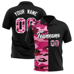 Custom Black Camo Split Fashion Performance Polo Shirt | BuyFootballJersey