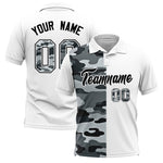 Custom White Camo Split Fashion Performance Polo Shirt | BuyFootballJersey