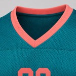 Unofficial Custom Mesh Fan Jersey – Teal / Coral – Personalized Name, Number & Logo – Not Licensed