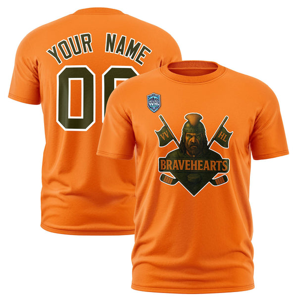 Custom VVHL Orange Green-White S7-Bravehearts T-Shirt | BuyFootballJersey