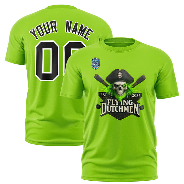 Custom VVHL Neon Green Black-White S7-Flying-Dutchmen T-Shirt | BuyFootballJersey