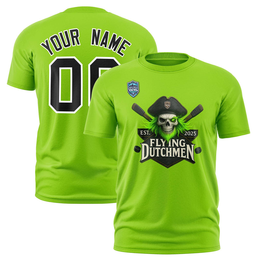 Custom VVHL Neon Green Black-White S7-Flying-Dutchmen T-Shirt | BuyFootballJersey