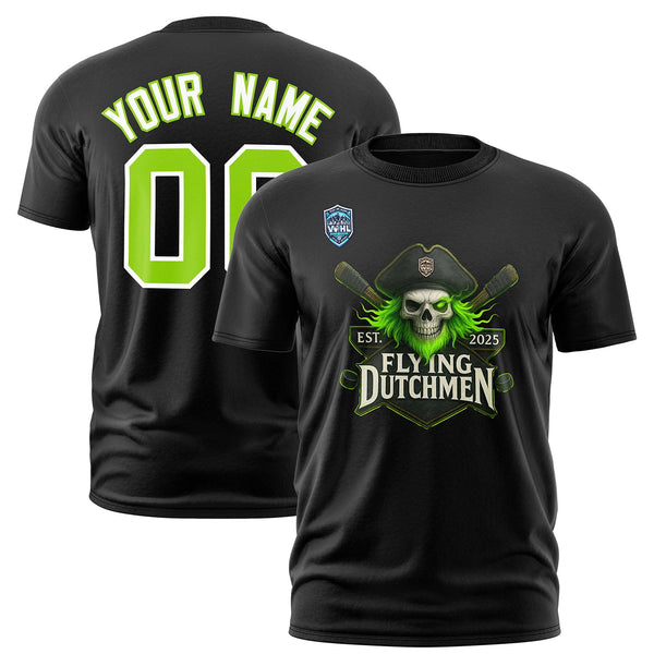 Custom VVHL Black Neon Green-White S7-flying-Dutchmen-1 T-Shirt | BuyFootballJersey