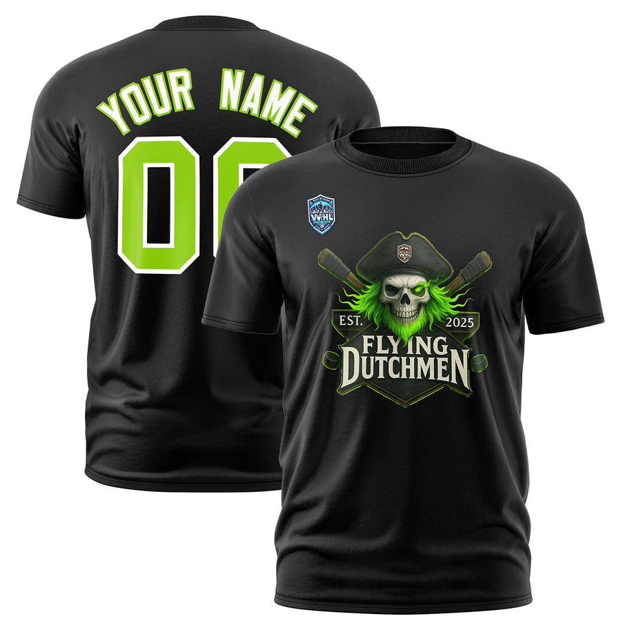 Custom VVHL Black Neon Green-White S7-flying-Dutchmen-1 T-Shirt | BuyFootballJersey