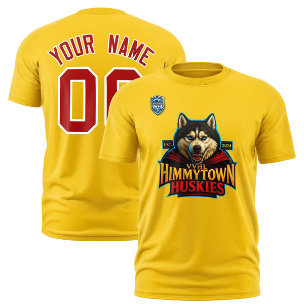 Custom VVHL Gold Sky Blue-Red S7-Himmytown-huskies-1 T-Shirt | BuyFootballJersey