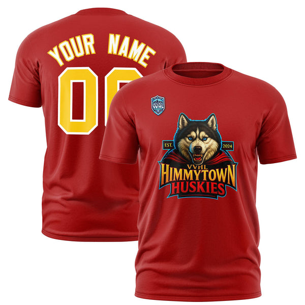 Custom VVHL Red Gold-White S7-Himmytown-huskies-2 T-Shirt | BuyFootballJersey