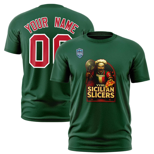 Custom VVHL Green Red-White S7-Sicilian-Slicers T-Shirt | BuyFootballJersey