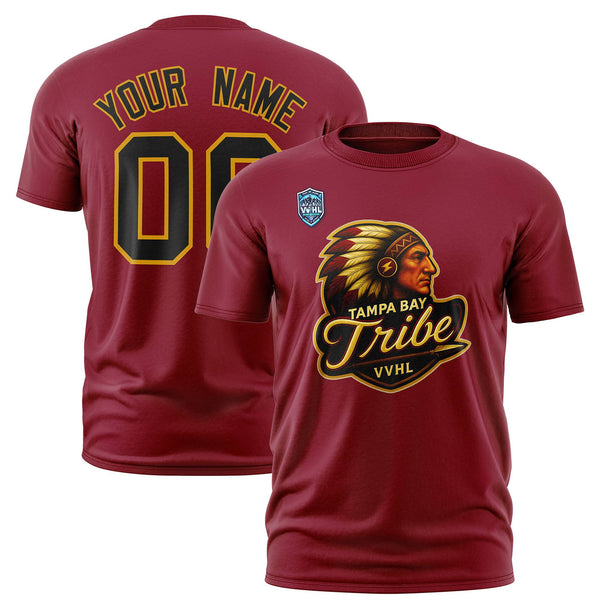 Custom VVHL Crimson Black S7-Tampa-bay-tribe T-Shirt | BuyFootballJersey