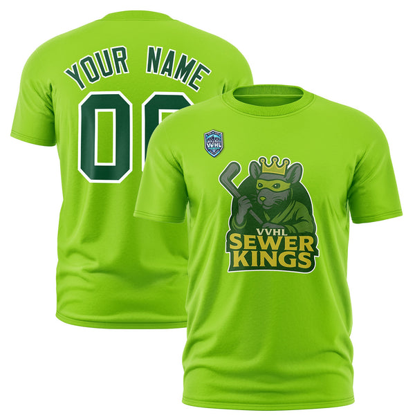 Custom VVHL Neon Green S7-Sewer-Kings-1 T-Shirt | BuyFootballJersey