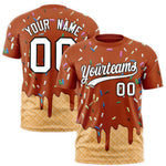 Custom Texas Orange Ice Cream Cone Graffiti Pattern Fashion T-Shirt | BuyFootballJersey