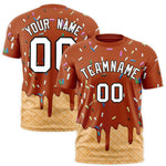 Custom Texas Orange Ice Cream Cone Graffiti Pattern Fashion T-Shirt | BuyFootballJersey