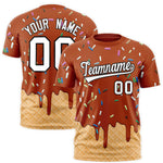 Custom Texas Orange Ice Cream Cone Graffiti Pattern Fashion T-Shirt | BuyFootballJersey