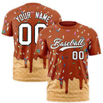 Custom Texas Orange Ice Cream Cone Graffiti Pattern Fashion T-Shirt | BuyFootballJersey