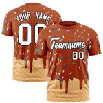 Custom Texas Orange Ice Cream Cone Graffiti Pattern Fashion T-Shirt | BuyFootballJersey