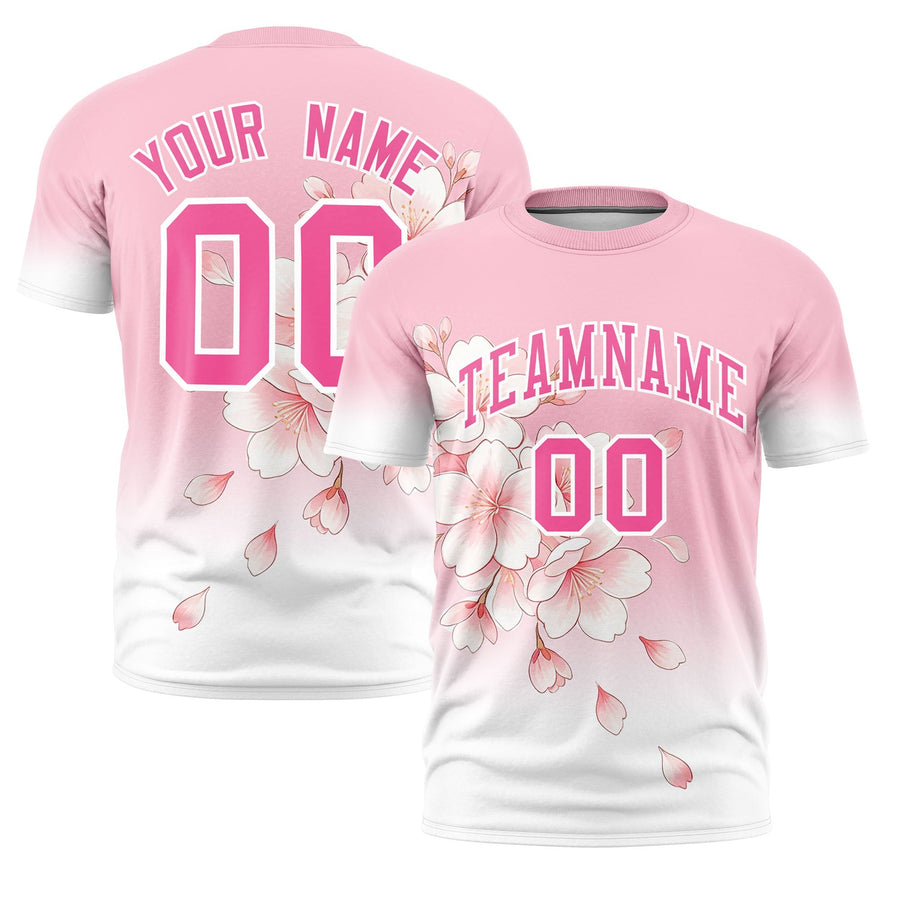 Custom Light Pink T-shirt - Cherry Blossoms Stylish | BuyFootballJersey