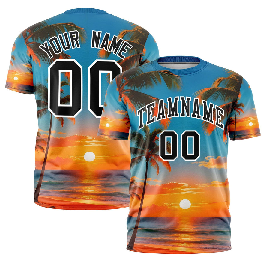 Custom Black White Graffiti Pattern Hawaiian Style T-shirt | BuyFootballJersey