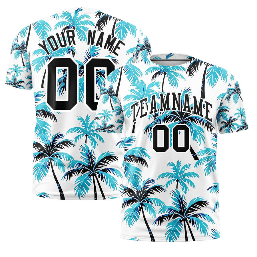 Custom Black White Graffiti Pattern Hawaiian Style T-shirt | BuyFootballJersey
