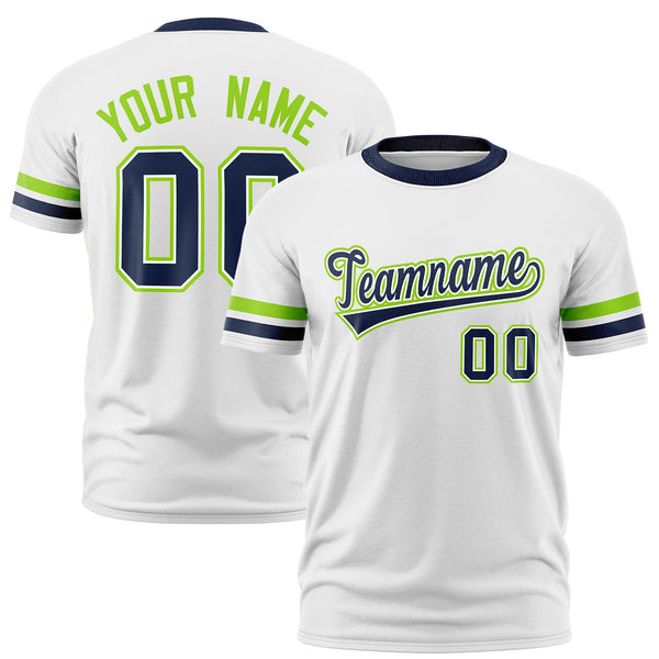 Custom White Navy T-shirt Classic Style Stripe Fashion Sports Shirt for Youth & Adults | BuyFootballJersey