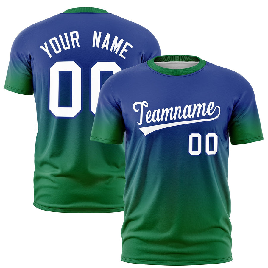 Custom Royal Blue White Gradient Fashion Quick Dry T-shirt | BuyFootballJersey