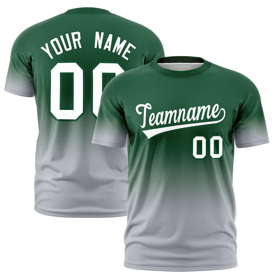 Custom Green White Gradient Fashion Quick Dry T-shirt | BuyFootballJersey