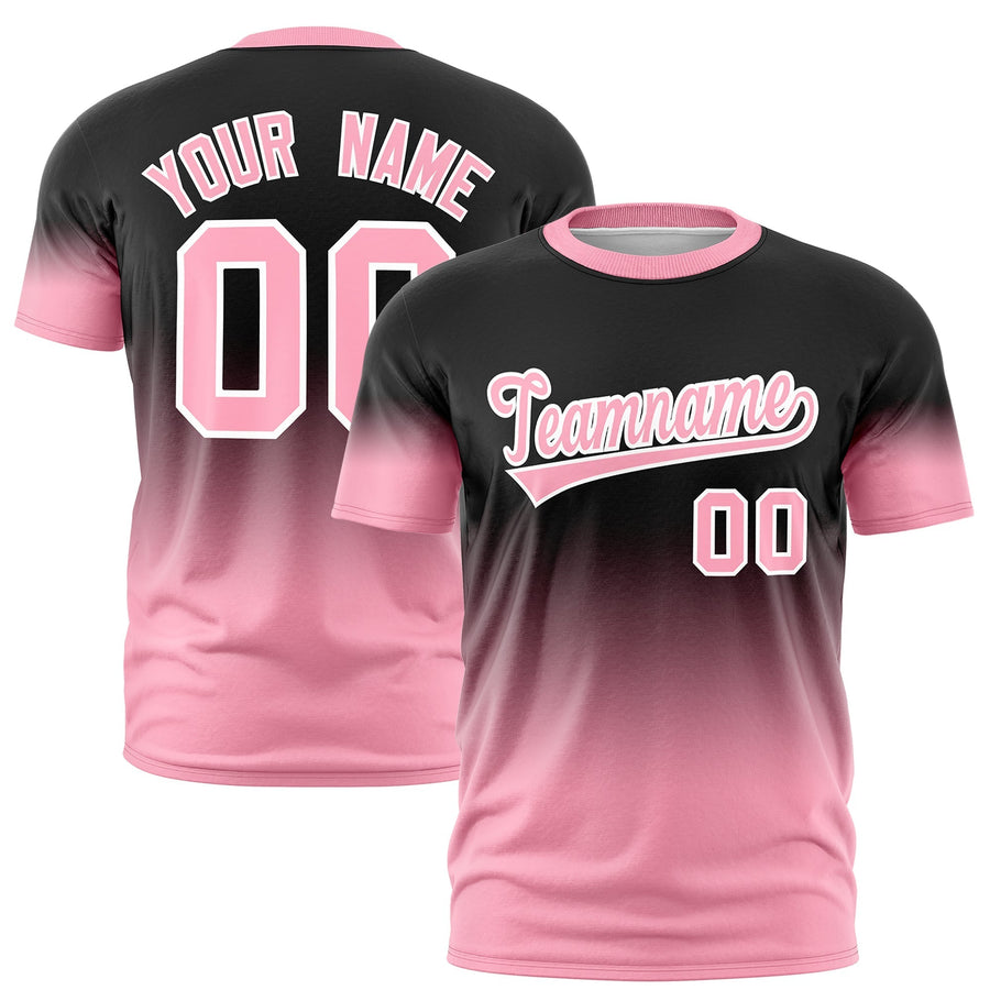 Custom Black Light Pink White Gradient Fashion Quick Dry T-shirt | BuyFootballJersey