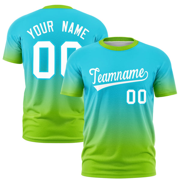 Custom Sky Blue White Gradient Fashion Quick Dry T-shirt | BuyFootballJersey