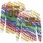 Custom White Black Crew Neck Personalized Mardi Gras Long Sleeve Performance T-shirt | BuyFootballJersey