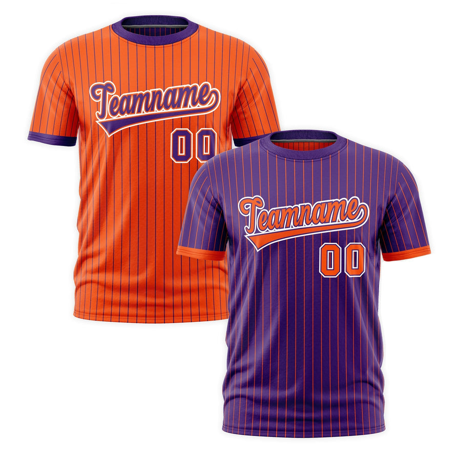Custom T-shirt Orange Purple White Reversible Stripe Fashion | BuyFootballJersey