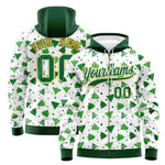 Custom White Kelly Green Christmas Graffiti Pattern Athletic Full-Zip Hoodie | BuyFootballJersey