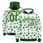Custom White Kelly Green Christmas Graffiti Pattern Athletic Full-Zip Hoodie | BuyFootballJersey