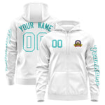 Custom White Bright Green Varsity Full-Zip Letterman Classic Jacket Hoodie | BuyFootballJersey