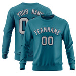 Custom Aqua Classic Style Personalized Uniform Pullover Hoodie | BuyFootballJersey