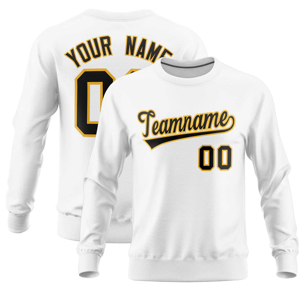Custom White Classic Style Personalized Uniform Pullover Hoodie | BuyFootballJersey