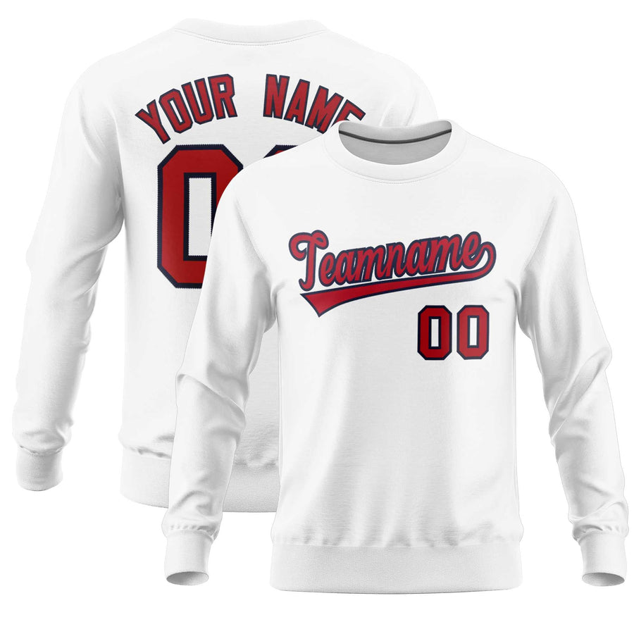 Custom White Classic Style Personalized Uniform Pullover Hoodie | BuyFootballJersey