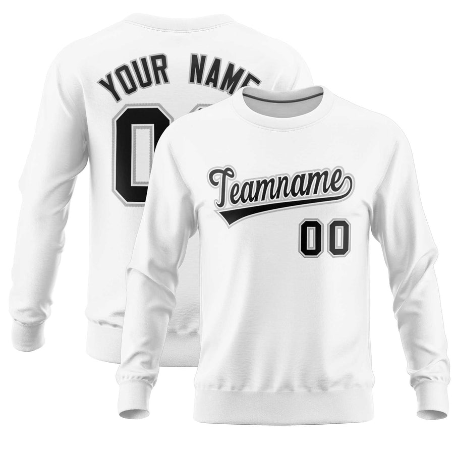 Custom White Classic Style Personalized Uniform Pullover Hoodie | BuyFootballJersey