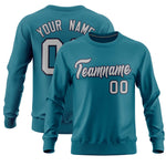 Custom Aqua Classic Style Personalized Uniform Pullover Hoodie | BuyFootballJersey