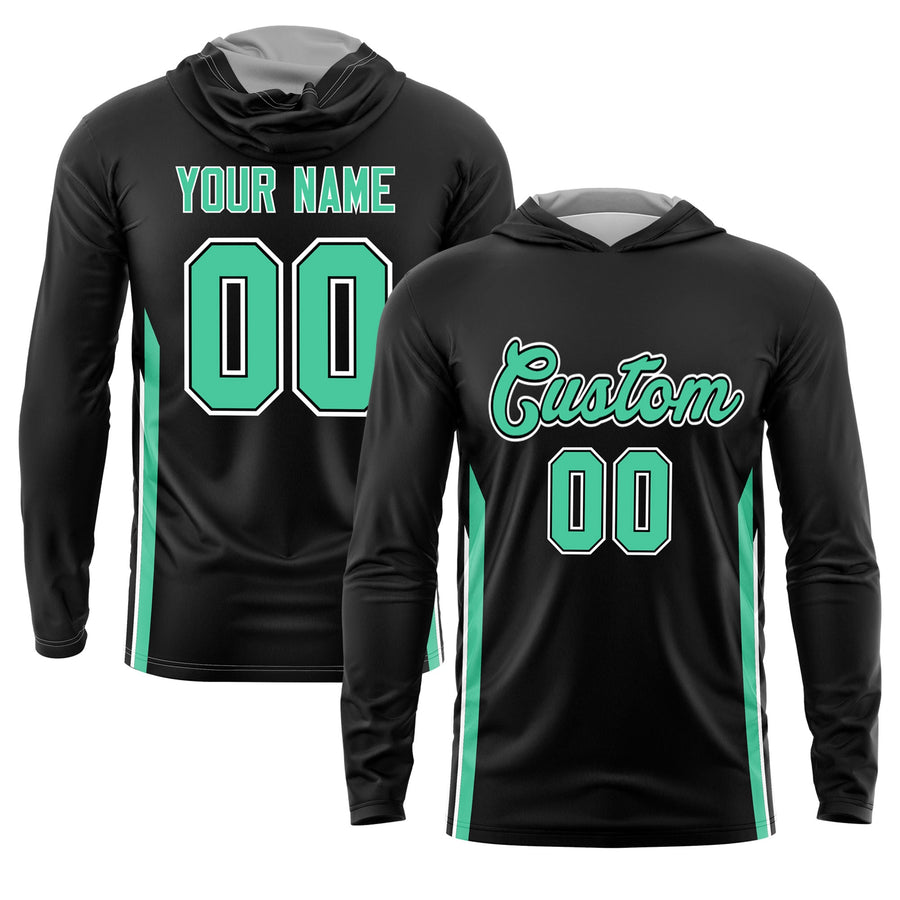 Custom Black Bright green Basketball Shooting Shirt Performance Training Lightweight Hoodie | BuyFootballJersey