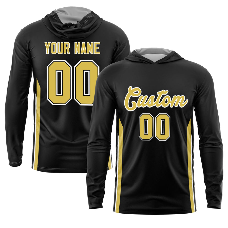 Custom Black Gold Basketball Shooting Shirt Performance Training Lightweight Hoodie | BuyFootballJersey