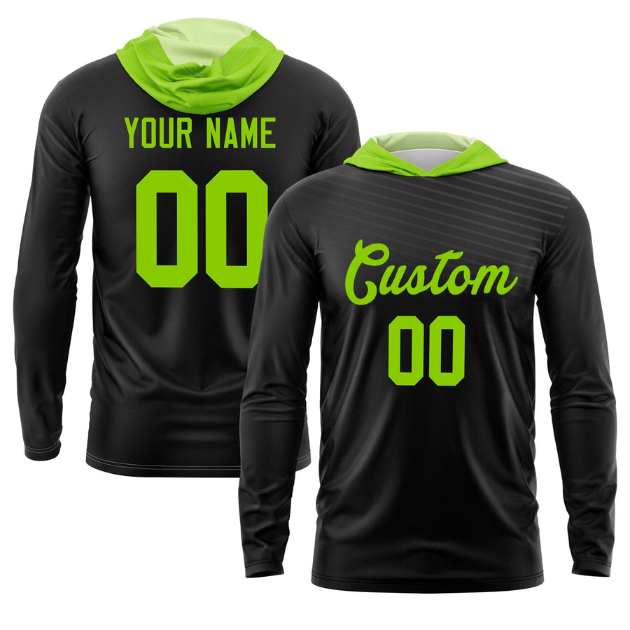 Custom Black Neon Green Basketball Shooting Shirt Performance Training Quick Dry Hoodie | BuyFootballJersey