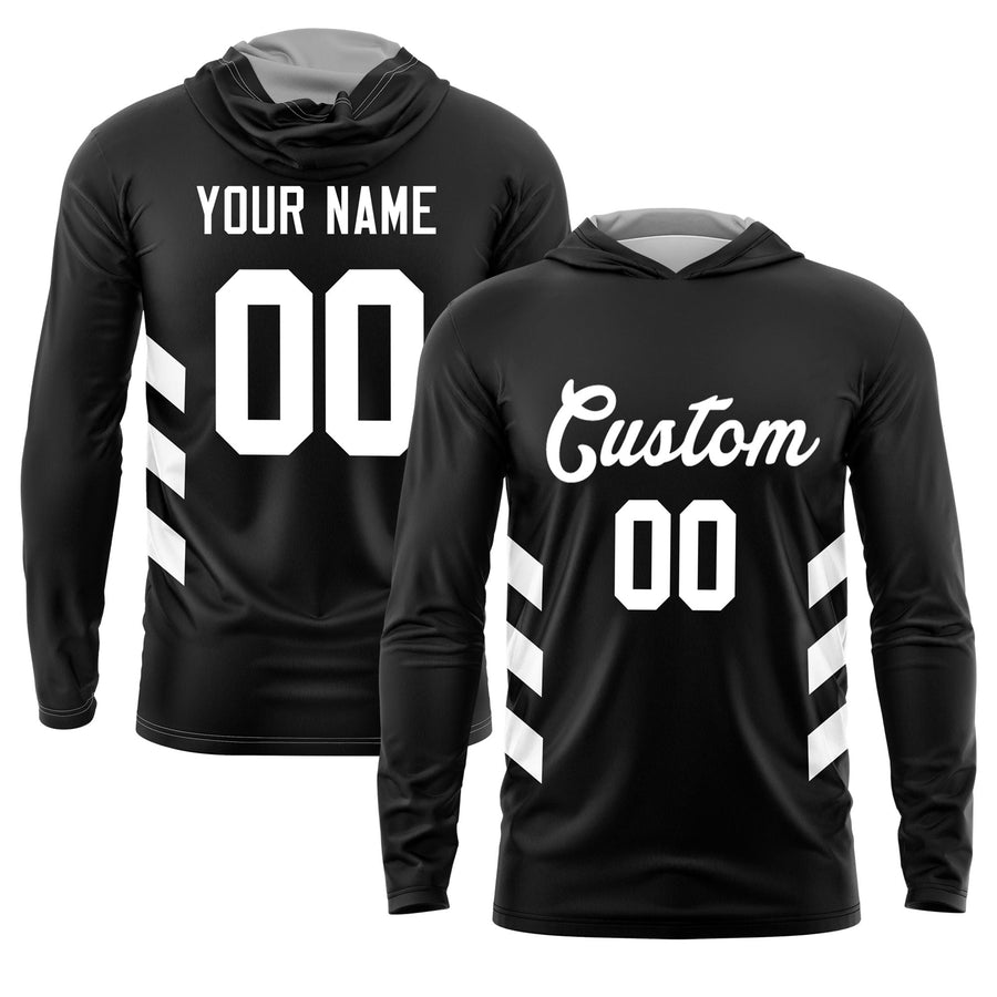 Custom Black White Basketball Shooting Shirt Performance Training Lightweight Hoodie | BuyFootballJersey