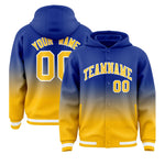 Custom Royal Yellow Varsity Full-Snap Letterman Gradient Jacket Hoodie | BuyFootballJersey