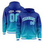 Custom Royal Sky Blue Varsity Full-Snap Letterman Gradient Jacket Hoodie | BuyFootballJersey