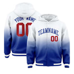 Custom White Royal Varsity Full-Snap Letterman Gradient Jacket Hoodie | BuyFootballJersey